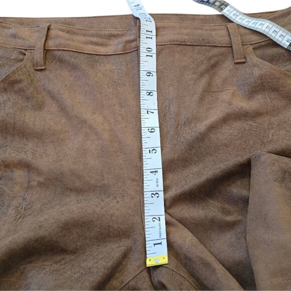 Chico's Vegan Suede Stylish Tan Straight Leg Women's Pants Size 3.5 Size 16 - Picture 5 of 11